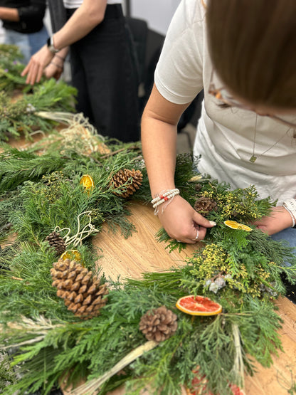 Taller corona navideña